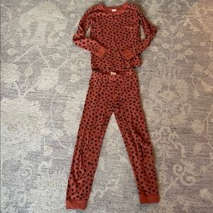 Rust/ Brown Polka Dot Two-Piece pajama Set size 8